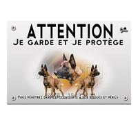 Pets-easy Panneau Attention au chien malinois militaire