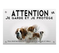 Pets-easy Panneau Attention au chien saint bernard poil court