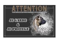Pets-easy Plaque Attention au Chien Dogo Canario - pré perforée et vis fournies. De 30 cm à 15 cm…