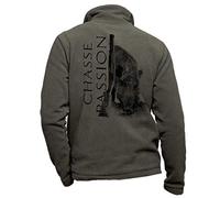 Pets-easy Veste chasse polaire kaki personnalisé avec un sanglier, chasse passion - vêtement chasse taille M