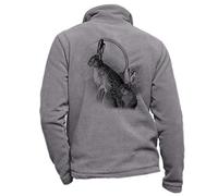 Pets-easy Veste en Polaire Gris personnalisé lievre - Tenue de Chasse Taille 2XL