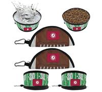 Pets First NCAA Alabama Crimson Tide Lot de 2 gamelles de voyage pliables pour chien - Gamelles portables et légères anti-fuites pour les voyages