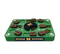 Pets First NCAA Michigan Wolverines Jouet Puzzle à friandises interactif pour Chien Jouet à friandises pour Chien Jouet Lent