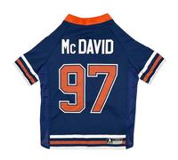Pets First NHLPA Connor McDavid Maillot en Maille pour Chiens et Chats, Maillot Edmonton Oilers McJesus-97 pour Chien, Taille XL, Maillot sous Licence pour Chien avec Votre Joueur préféré de l'équipe