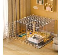 Pet's Home, Cage à Chat - Cage à Chat Parc Chaton Enclos pour Chat Cage Intérieure Furet Cages pour Chiens pour Grands Chiens Chiens Chaton avec litière Facile à nettoyer - Grand espace d'exercice
