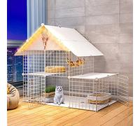 Pet's Home Parc pour chat à 2 niveaux avec enclos d'intérieur pour chat, chaton, furet (111 x 75 x 109 cm)