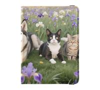 Pets in Lavender Field Étui de passeport en cuir imperméable pour homme Accessoires indispensables