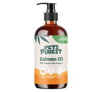 Pets Purest Huile de saumon pour chiens et chats - 1000 ml - Huile de saumon norvégienne pure avec oméga 3-6-9 et vitamine E - Soutient la peau, le pelage, les articulations et le système immunitaire