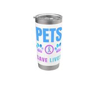 Pets Save Lives Suicide Support émotionnel Animal Maman Papa Gobelet isotherme en acier inoxydable double paroi