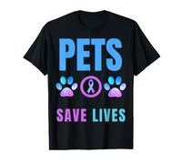 Pets Save Lives Suicide Support émotionnel Animal Maman Papa T-Shirt Graphique avec Valeur