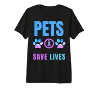 Pets Save Lives Suicide Support émotionnel Animal Maman Papa T-Shirt Haut de Gamme
