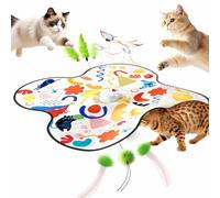 Pet's Var Jouets interactifs pour chats d'intérieur - Jouet pour chat à activation automatique du mouvement avec baguette mobile, son de papillon et de souris, jouet d'exercice rechargeable pour chats