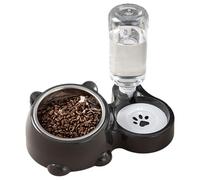 Pets Water Food Bowl Set, Double Bowls Feeder Dispensers for Pet, 500ml Tilted Water and Foods Sets for Cats, Dogs, Small to Medium Pets, 26.5x12x7.7cm