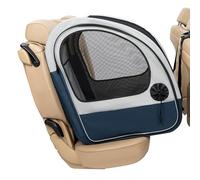 PetSafe Cabine de Voyage Pliable pour Animaux jusqu'à 27 kg, se Plie pour Un Rangement Facile, Doublure molletonnée,Lavable en Machine, 2 Poches de Rangement, Gris/Bleu étanche, Lavable à la Machine