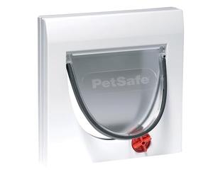 PetSafe Chatière Classique Staywell 4 Options de Fermeture Manuel - Fermeture magnétique, pour Bois, Verre, PVC, Murs de Briques, Assemblage Facile, résistant aux intempéries, sans Tunnel, Blanc