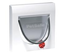 PetSafe Chatière Classique Staywell 4 options de fermeture manuelle, avec tunnel, - fermeture magnétique, assemblage facile, pour chat jusqu’à 7kg, résistant, blanc