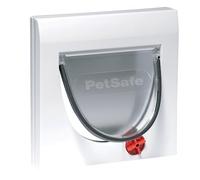 PetSafe Chatière Classique Staywell 4 options de fermeture manuelle, avec tunnel, - fermeture magnétique, assemblage facile, pour chat jusqu’à 7kg, résistant, blanc