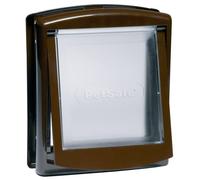 PetSafe - Chatière pour Chat et Chien Originale Staywell, 2 Voies d’accès (entrée et Sortie) - Porte pour Animaux intérieur et extérieur, Rigide, Panneau de Fermeture Inclus - Marron, M