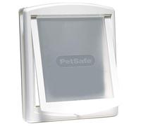 PetSafe - Chatière pour Chat et Chien Originale Staywell, 2 Voies d’accès (entrée et Sortie) - Porte pour Animaux intérieur et extérieur, Rigide, Panneau de Fermeture Inclus - Blanc, M