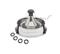 PetSafe Drinkwell 360 Fontaine Multi-Animaux pour Chien et Chat à Eau filtrée 3,6 kg Capacité en Eau Métal/Acier Inoxydable Gris 3,6 kg