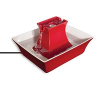PetSafe Drinkwell Fontaine en céramique pour Chat et Chien Double Jet d'eau Rouge 2 l