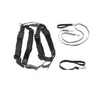 PetSafe Harnais 3 en 1 avec Laisse de contrôle à Deux Points - Harnais Anti-Traction - S - Noir - Réglable