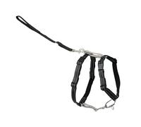 PetSafe Harnais 3 en 1 pour chien, solution pour les chiens qui tirent, harnais réfléchissant, clip en D sur le devant, sangles rembourrées confortables, poignée supérieure, taille M, noir