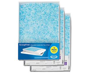 PetSafe ScoopFree Bac à Litière Cristaux Bleus, Paquet de 3 | Contrôle des Odeurs, Sans Poussière, Protection Contre les Fuites