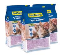 PetSafe ScoopFree Lot de 3 litières pour chat en cristal avec contrôle des odeurs, parfum lavande, sac de 3,6 kg