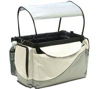 PetSafe Solvit Bicycle Basket for Dogs and Cats, Sport Style Light Nylon Material, Detachable Carrier with Shoulder Strap, Removable Sun Shield, White/Grey