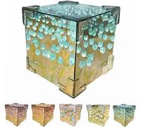 PETSBURG DIY Tulip Cube Mirror Lamp, Flower Tulip Lamp, 21 Flowers Tulip Lamp, DIY Tulip Flower Lamp, Handmade DIY Tulip Flower Magic Cube Mirror Night Light (Blue)