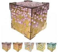 PETSBURG DIY Tulip Cube Mirror Lamp, Flower Tulip Lamp, 21 Flowers Tulip Lamp, DIY Tulip Flower Lamp, Handmade DIY Tulip Flower Magic Cube Mirror Night Light (Purple)
