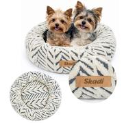 Petsen Panier Chien Personnalisé avec Nom, Panier Anti Stress Rond pour Petit et Grand Chien, Coussin Chien Lavable avec Base Antidérapante (Gris, S)