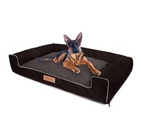 Petsen Personnalisé Lit pour Chien - Panier pour Chien Lavable avec Gravure du nom - Canapé pour Chien - Sofa pour Chien (Brun, XXL)