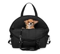 Petsen Sac de Transport pour Petit Chien Chat, Siège Auto, Lit pour Chien avec Matelas Coussin Amovible, Léger Caisse pour Voyage, Pochette de Voyage, Porte Chien (Noir)