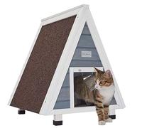Petsfit Abri pour Chat d'intérieur/extérieur pour Feral Chat, Maison de Chat en Bois avec approximatives :, Cat Condo avec Multi Couleurs Disponibles, Free Size:20"x20"x21", Gris Clair