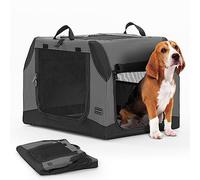 Petsfit Cage pour Chien Pliable, Caisse de Transport Voiture, Sac de Transport avec Panier, M, Gris