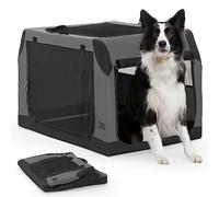Petsfit Cage pour Chien Pliable, Caisse de Transport Voiture, Sac et Panier pour Chiens, L, Gris