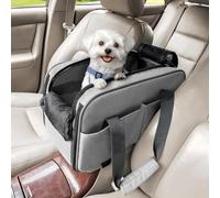 PETSFIT Panier Chien Voiture | Siège Auto Chien Sécurité Airline | Transport Chat Voiture Multifonction | Poche de Rangement & Harnais 4.5kg | Adapté à la Console Centrale,Gris Clair