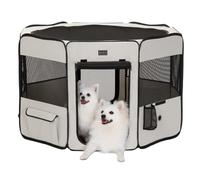 Petsfit Parc pour Chien de 115,6 cm de diamètre, Pliable, Grande Niche pour Chien d'intérieur ou d'extérieur, de Voyage, Parc Portable avec étui de Transport, Fermeture éclair, Couvercle supérieur en