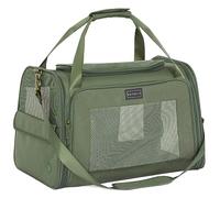 Petsfit Sac Transport Chat et Chien - Sac de Transport pour Chat/Chien avec Coussin Extensible, Caisse de Transport Chat Transpirable pour Voyage - Haute Qualité, Taille L (Olive Verte)