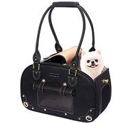 PetsHome Sac de Transport pour Chien, Sac de Transport pour Animal Domestique, Sac de Transport Pliable et imperméable en Cuir synthétique de qualité supérieure pour Chat et Petit Chien, pour la