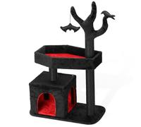 Petsinurarea Grand arbre à chat gothique robuste avec grand cercueil pour chats de grande taille, griffoir, chauve-souris, balle suspendue, activités pour animaux de compagnie, mobilier pour chat