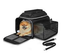 Petskd Sac de Transport Extensible pour Chats et Chiens, 43,2 x 27,9 x 24,1 cm, approuvé par Les compagnies aériennes, côtés Souples, Fermeture éclair verrouillable et Maille Anti-Rayures, Bleu