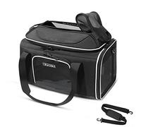 Petskd Sac de Transport Extensible pour Chats et Chiens, 43,2 x 27,9 x 24,1 cm, approuvé par Les compagnies aériennes, côtés Souples, Fermeture éclair verrouillable et Maille Anti-Rayures, Noir