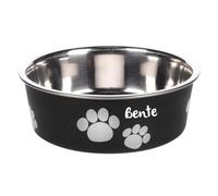Petslino - Gamelle personnalisée pour chien Kena 800 ml - Gamelle en acier inoxydable avec anneau antidérapant (noir, M)