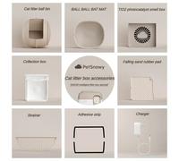 PetSnowy - boîte de toilette pour chat, tapis, maille filtrante, bande de caoutchouc, chargeur, litière pour chat, ensemble complet d'accessoires, compartiment à boules pour toilettes Filter screen