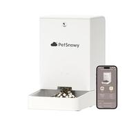 PetSnowy Distributeur Automatique pour Chats et Chiens avec Wi-FI et contrôle par Application, Distributeur Croquettes Chat Automatique 4 L-Double Alimentation,1-10 Repas par Jour (Blanc crème)