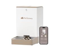 PetSnowy Distributeur Automatique pour Chats et Chiens avec Wi-FI et contrôle par Application, Distributeur Croquettes Chat Automatique 4 L-Double Alimentation,1-10 Repas par Jour