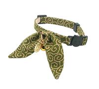 PetSoKoo Collier pour Chat avec Oreilles de Lapin et nœud Papillon, imprimé Arabesque Ancien, Porte-Bonheur Traditionnel Japonais. Sécurité échappée, léger, Doux, Durable